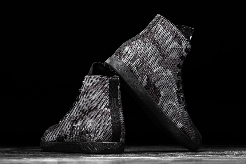 Black Nobull High-Top Camo Women's Trainers | CA U1837Z